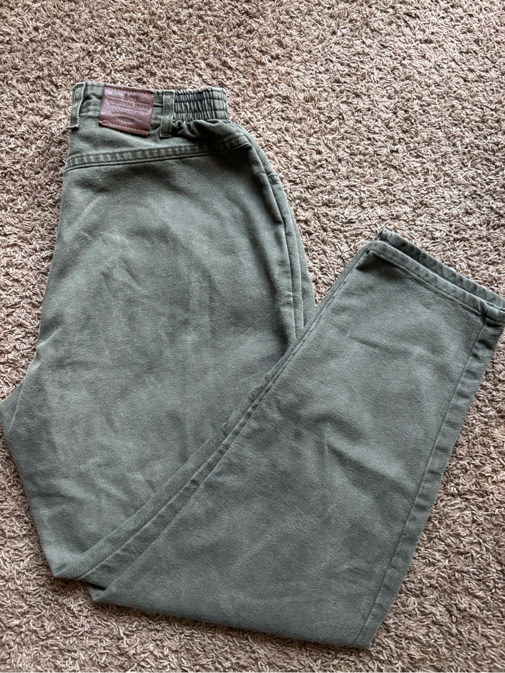 Lee vintage Women's Straight Leg stretch waist Jeans in Olive Green